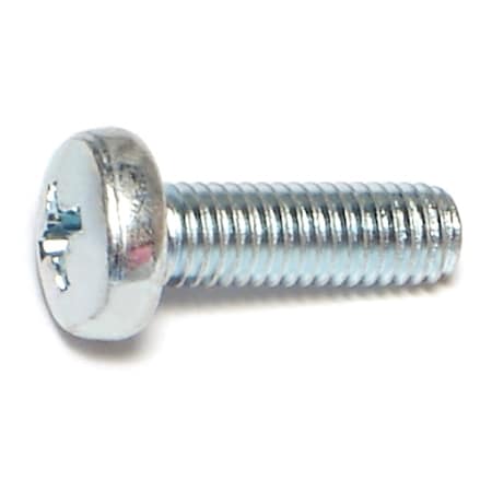 Midwest Fastener M5-0.80 x 16 mm Phillips Pan Machine Screw, Zinc Plated Steel, 25 PK 72483